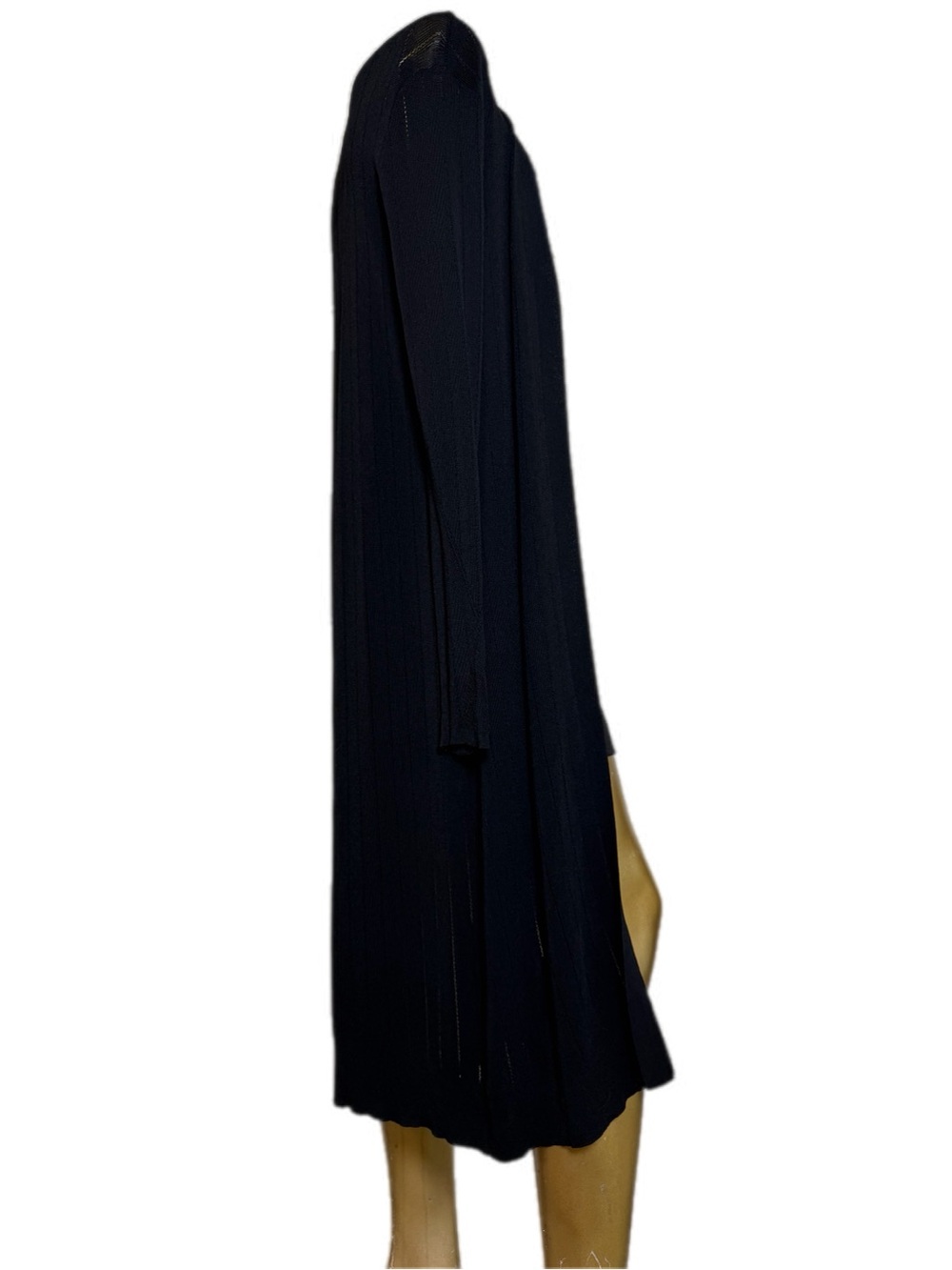 GF Gentle Fawn NWT Rayon/Poly Black Pointelle Knit Long Duster Cardigan XS NWT - Picture 7 of 11
